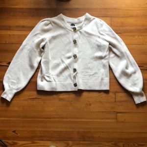 NWOT GAP Cream Puff Sleeve Cardigan size medium